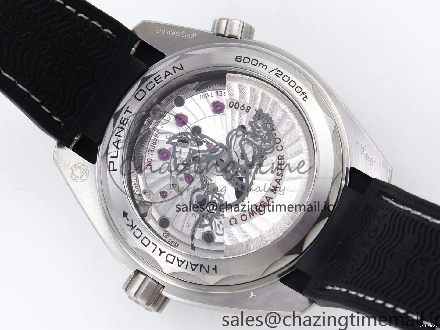 0522 AllSeason Planet Ocean 43.5mm SS VSF 1:1 Best Edition Gray Bezel Gray Dial on Black Rubber Strap A8900 Super Clone 7712
